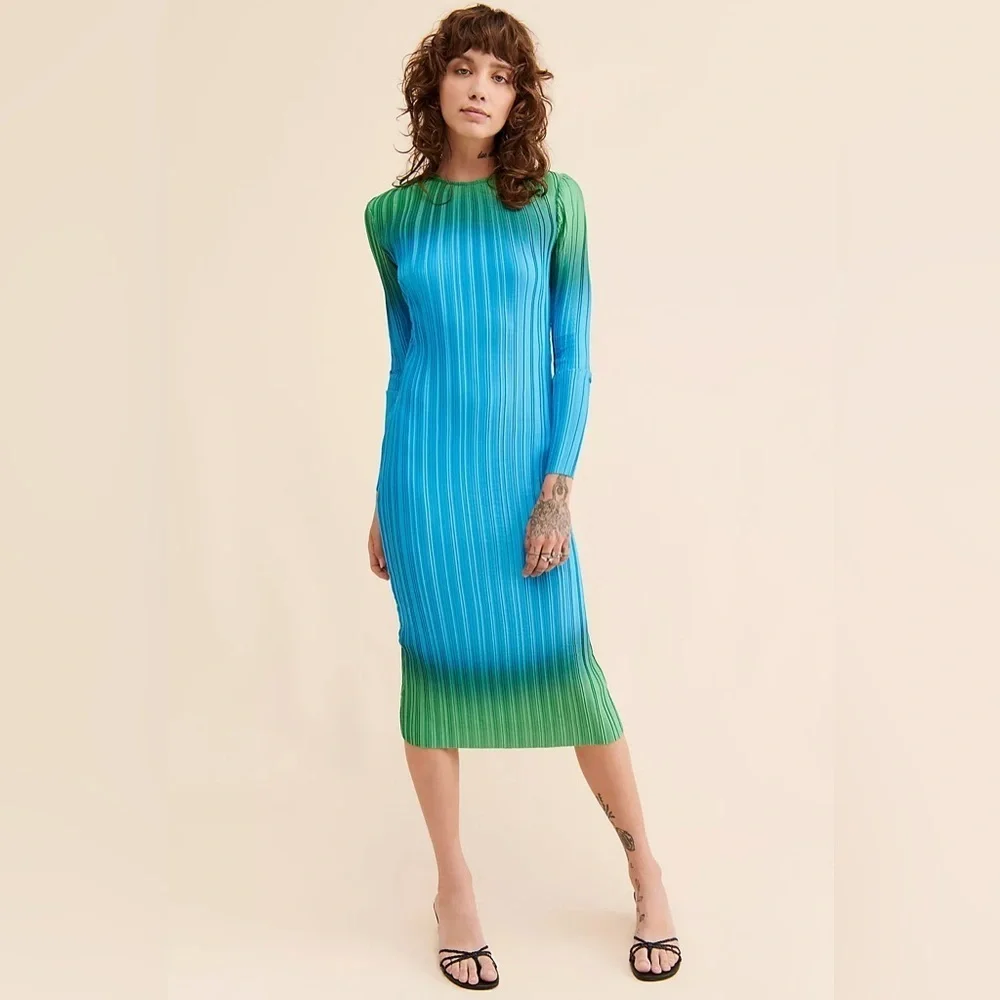 Free People x Arthur Apparel Box Pleat Midi Dress, Size 4
